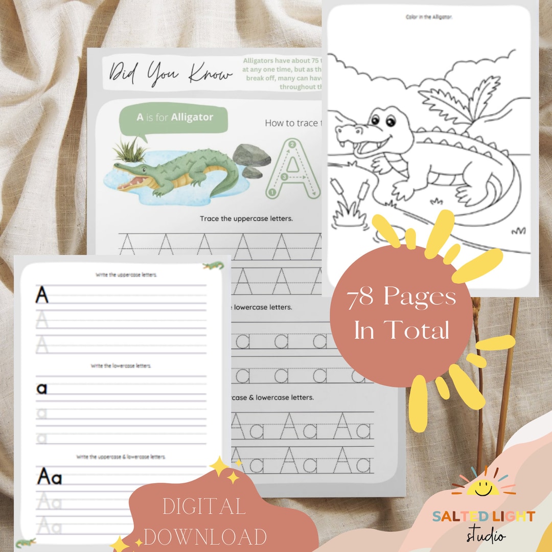 Alphabet ABC Tracing Workbook, Phonics Activity, Preschool