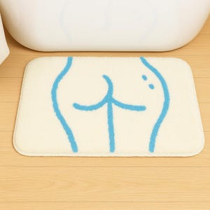 Naked Butt Bath Rug Funny Bathroom Décor Soft Absorbent Microfiber Floor Mat Machine Washable Carpet