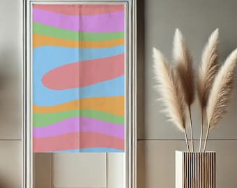 Colorful Japanese Door Curtain for Doorway Privacy, Modern Abstract Window Curtains, Room Divider Tapestry Curtain for Kitchen Home Decor