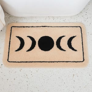 Tappeto da bagno Moon, decorazione da bagno Starry Night, semplice e morbido, in microfibra assorbente, lavabile in lavatrice.