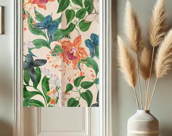 Flowers Noren Japanese Door Curtain for Doorway Privacy Modern Art Window Curtains for Room Divider Tapestry Curtain for Kitchen Home Decor