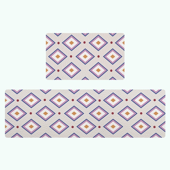 Boho Küchenteppich-Set (2-teilig) – Memory-Schaum, Rutschfest & Wasserdicht, 44x71cm + 43x129cm