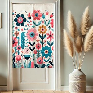 Flowers Noren Japanese Door Curtain for Doorway Privacy Modern Art Window Curtains for Room Divider Tapestry Curtain for Kitchen Home Decor