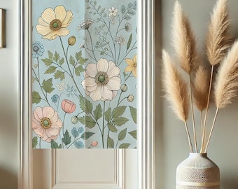 Flowers Noren Japanese Door Curtain for Doorway Privacy, Modern Art Window Curtains, Room Divider Tapestry Curtain for Kitchen Home Decor