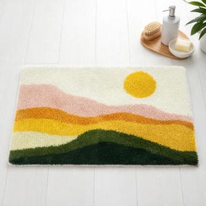 Sun Mountain badkleed landschap badkamerinrichting – zachte absorberende microvezel vloerkleden – machinewasbaar tapijt