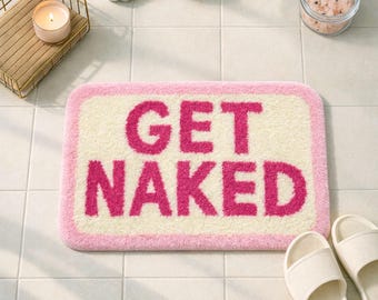 Get Naked Badkleed Grappig badkamerdecor Zachte absorberende microvezelvloermat Machinewasbaar tapijt