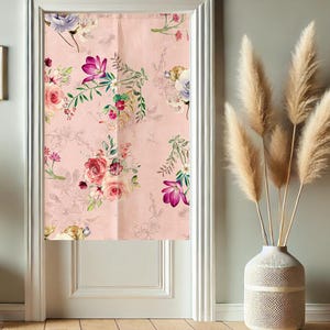 Flowers Floral Noren Japanese Door Curtain for Doorway Privacy Modern Art Window Curtains for Room Divider Tapestry Curtain for Home Decor