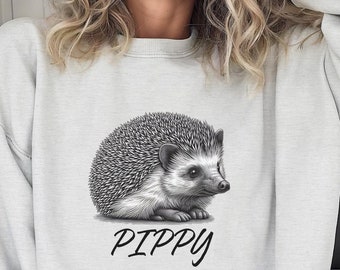 Hedgehog Personalized Sweatshirt, Custom Name Hedgehog Jumper, Gift for Hedgehog Lovers, Hedgehog Owner Pullover, Custom Hedgehog Apparel