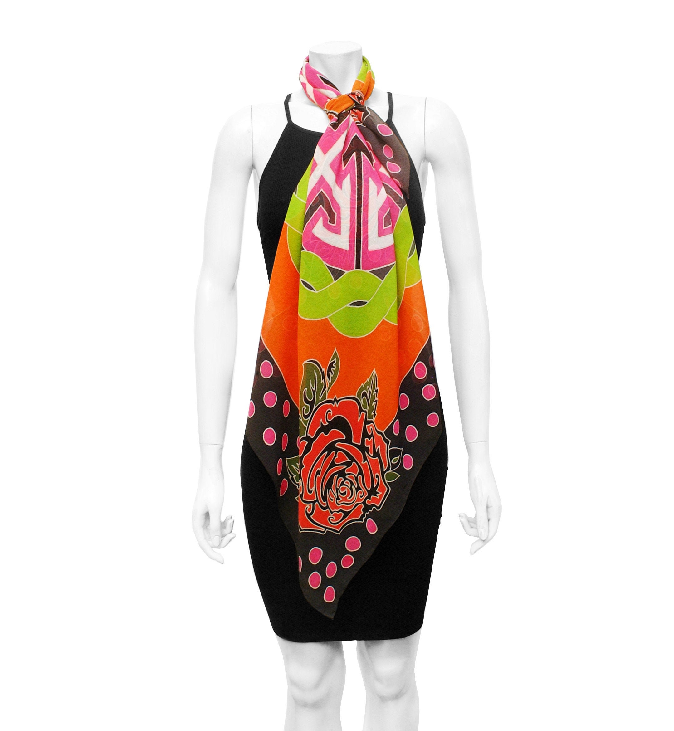 hand printed silk scarves