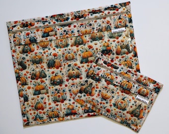 Pumpkins and Gourds Vinyl Project Bag SET OF 2: Needlepoint, Embroidery, Cross Stitch