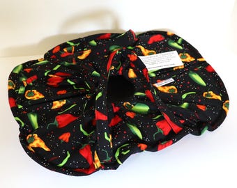 Casserole Carrier, 9X13, Large, Oval, Insulated, Hot or Cold Foods, Chili Peppers