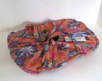 Casserole Carrier, 9X13, Large, Oval, Insulated, Hot or Cold Foods ,Coral Batik, Orange and Purple Boho, Gift, Dish Cozy