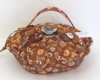 Casserole Carrier , Round or Square Dish, Food Carrier, Insulated, Hot or Cold Foods, Brown Prairie Flowers, Mother's Day Gift, Bridal Gift