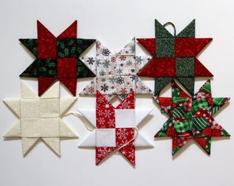 Christmas Ornament, LARGE Scandinavian Star, 6", OOAK, Home Decor, Gift Tag, Ornament Exchange, Hand Folded