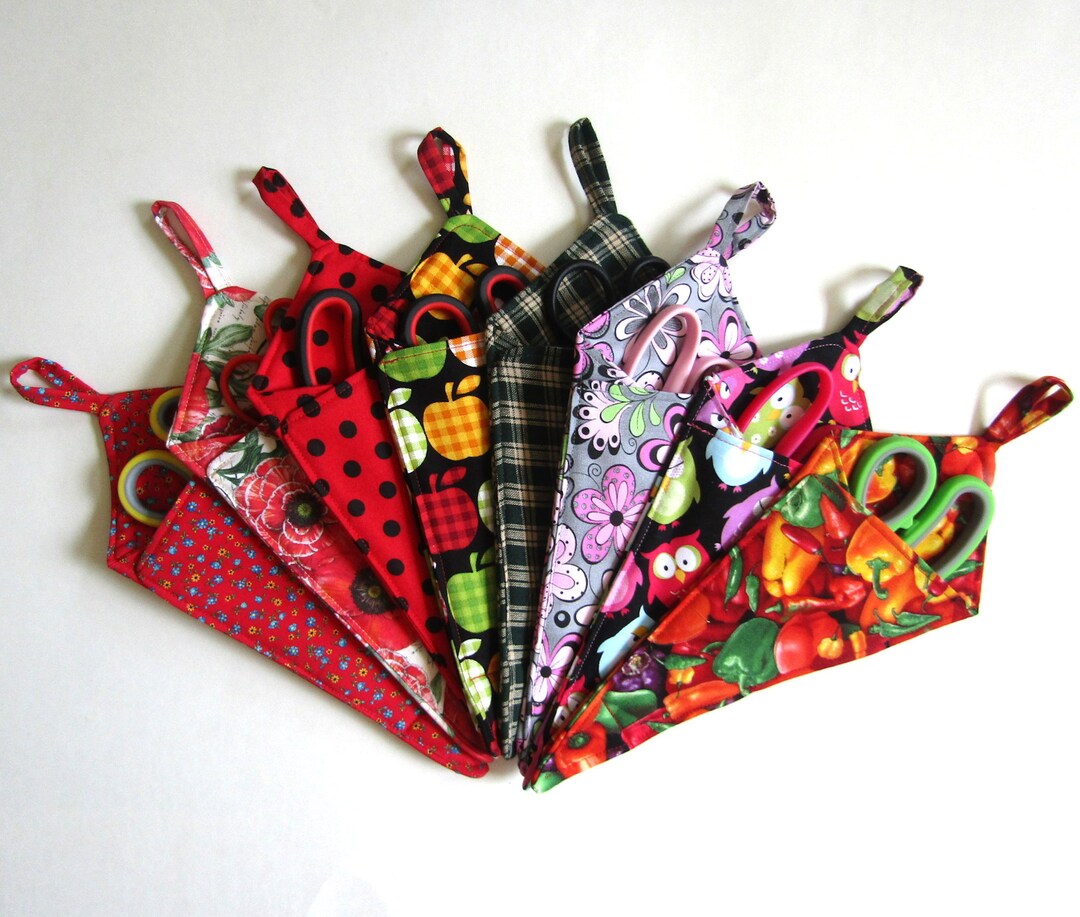 Fabric Scissors Holder WITH Craft Scissors, Hanging Loop