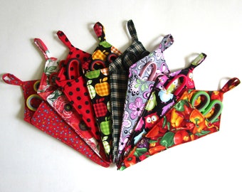 Fabric Scissors Holder WITH Craft Scissors, Magnetic,  Hanging Loop,  Kitchen, Workspace, Scissors Carrier, Scissors Cozy