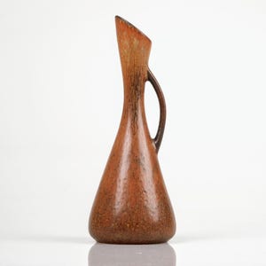 Gunnar Nylund Rörstrand Vase: Swedish Mid-Century Brown Glaze Pottery Modern Scandinavian Design