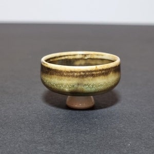 VINTAGE John Andersson miniature bowl Scandinavian design Höganäs Swedish 1950s stoneware ceramics hare fur glaze