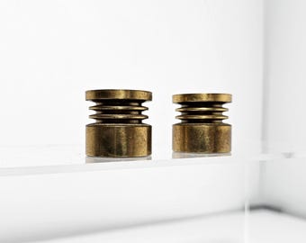 Hans-Agne Jakobsson miniature brass candlesticks Markaryd Sweden model 143 Scandinavian mid-century modern design vintage