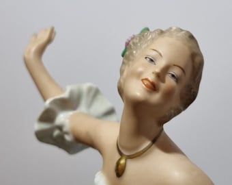 WALLENDORF Dancing Woman figurine 1900s porcelain ceramics sculpture 1497/1 Germany