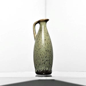 Carl-Harry Stålhane Rörstrand Vase: 1950er Jahre Schwedisches Steingut, Mossgrün