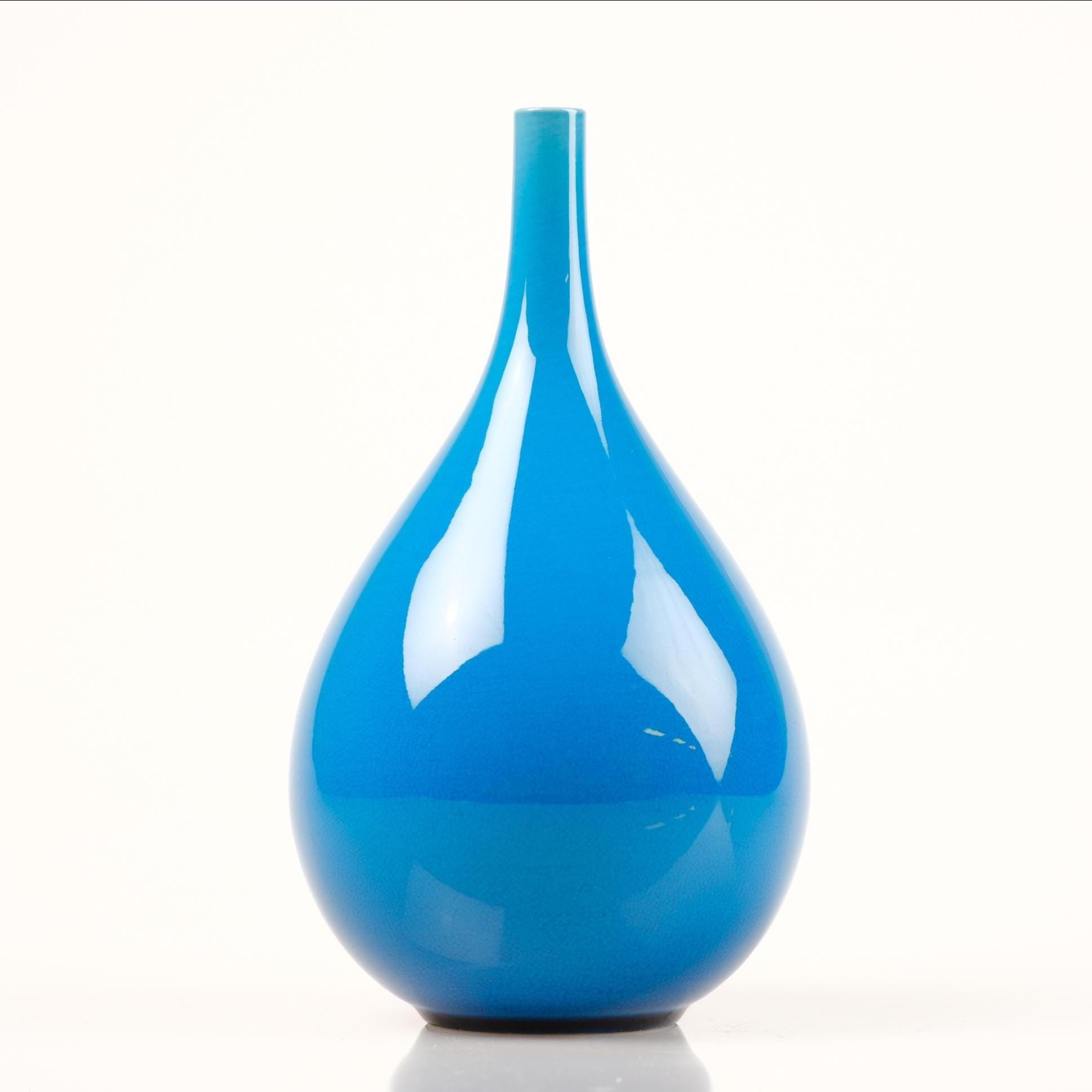 Vase Céramique Bleu Rörstrand Par Carl-Harry Stålhane - Design Mid-century