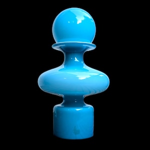 Holmegaard Carnaby vase with stopper Per Lütken and Michael Bang Danish design 1960s vintage vibrant turquoise glass