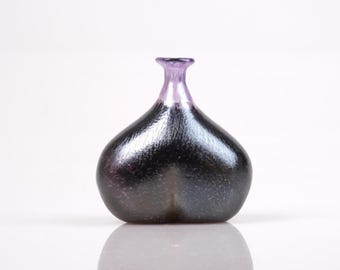 Bertil Vallien Kosta Boda VOLCANO Vase: 1980s Swedish Glass Art