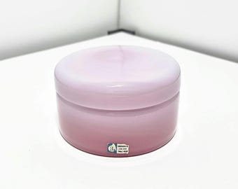 Vintage Gunnar Ander Pink Opaline Glass Jar: Lindshammar Scandinavian Art