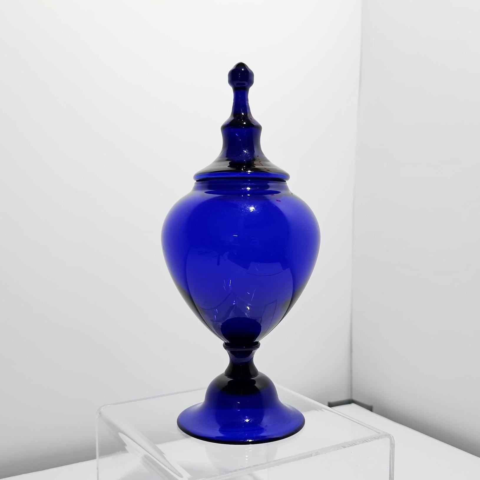 ノルウェー ハデランド ヴィンテージ・アートガラス 紫色ガラス花瓶