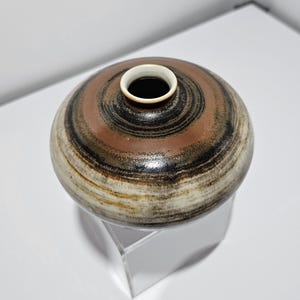 VINTAGE Scandinavian round vase John Andersson Höganäs Swedish design 1950s stoneware ceramics sand glaze