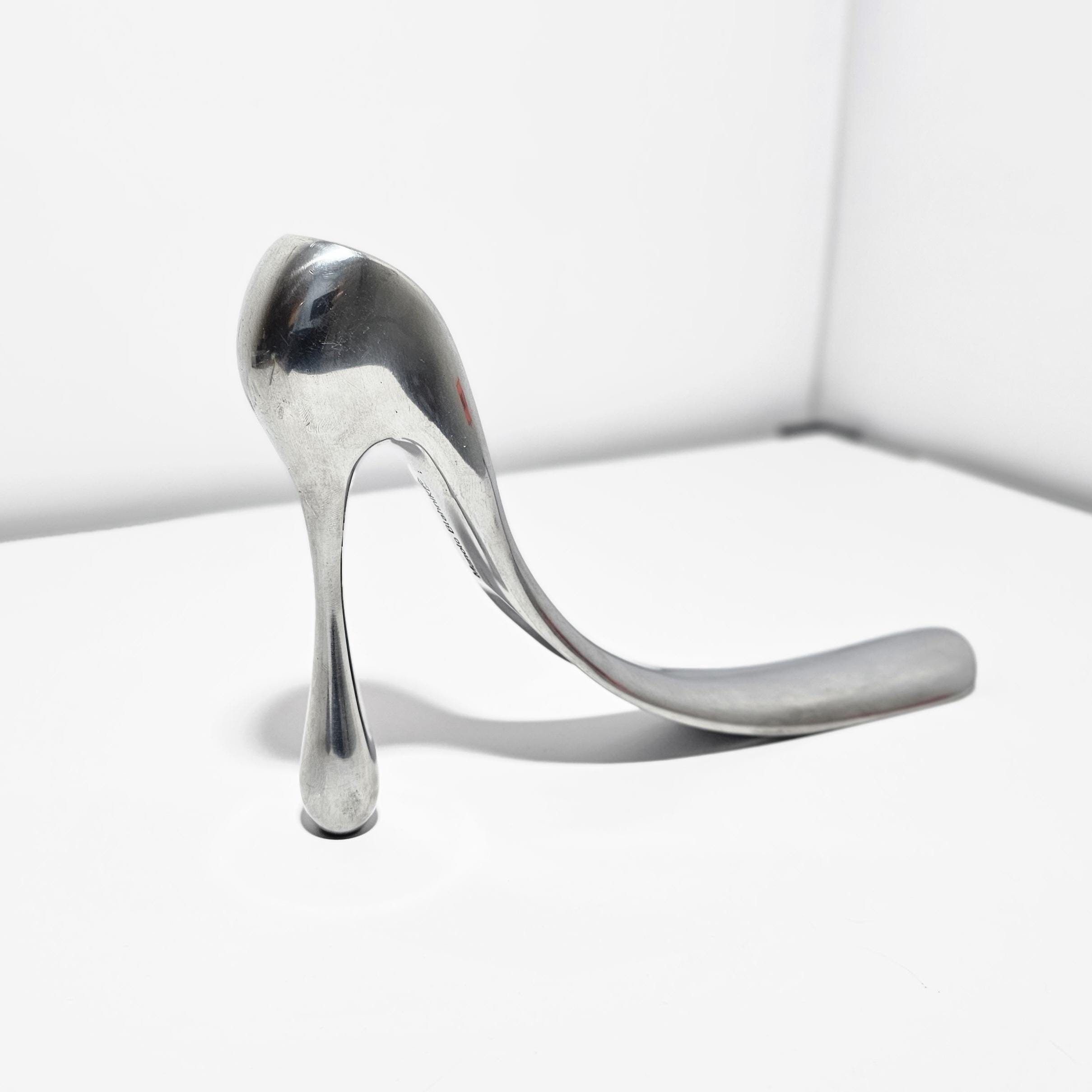 Manolo Blahnik Aluminum Shoe Horn / Sculpture Vintage 2000s