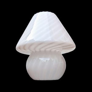 Large Murano Glass Mushroom Lamp: Retro 1960s Italian Swirl Design