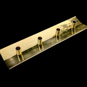 Pierre Forsell SKULTUNA modern brass candelabra Scandinavian 1960s design modernistic candlestick Swedish Modern model Profil