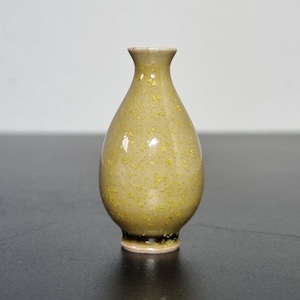 VINTAGE John Andersson miniature vase Scandinavian design Swedish stoneware ceramics 1950s yellow gold shiny glaze Höganäs