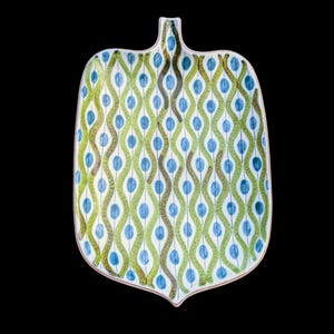 Stig Lindberg faience platter Gustavsberg Studio 1960s modern Scandinavian pottery handmade hand painted decor vintage