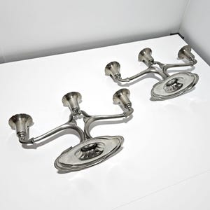 Candelabros vintage de hojalata CG Hallberg: candelabros art déco suecos