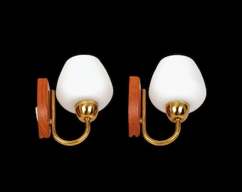 PAIR of Mid-Century Modern Wall Lamps: 1950s Scandinavian Design