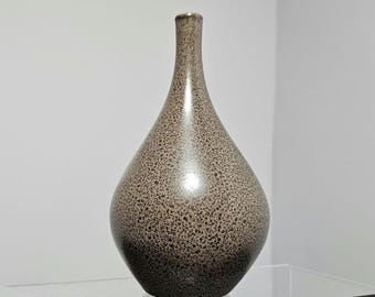Stig Lindberg Gustavsberg Vase: Mid-Century Modern Hare Fur Glaze Stoneware