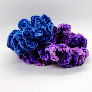 2 pk Velvet Scrunchie - 90s hand crocheted hair tie