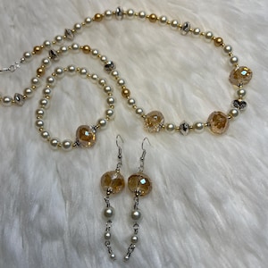 Ensemble de bijoux de 18 pouces, perles de verre