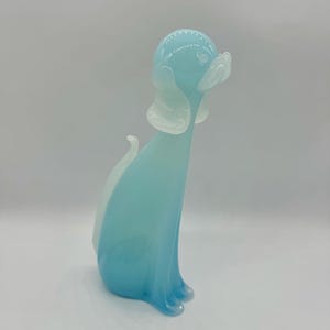 c.1960 Archimede SEGUSO Mid-Century Blue ALABASTRO Art Glass MURANO Dog Figure | Sculpture