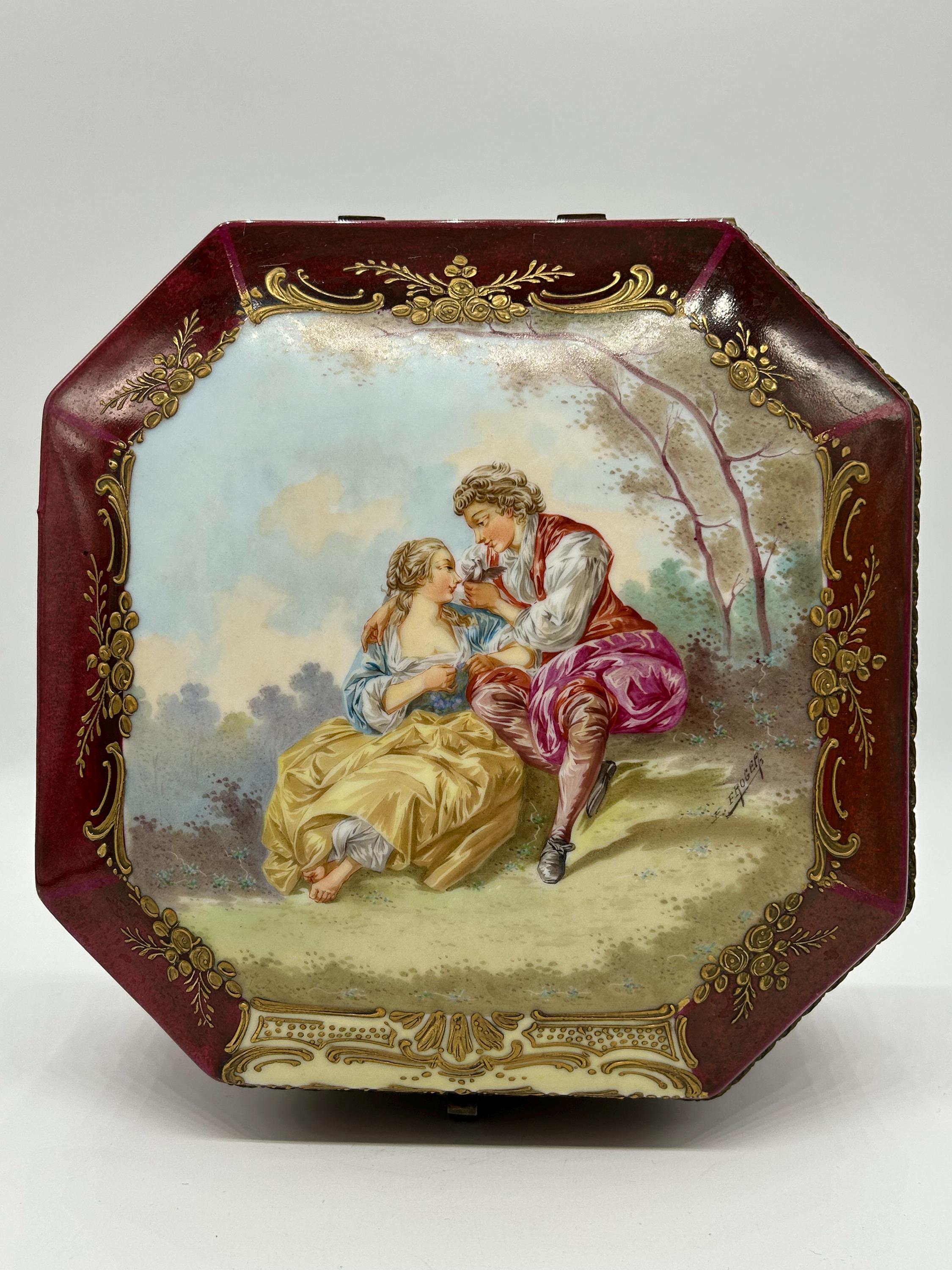 Antique French Sevres Style Porcelain Casket Box, Hand-painted - Etsy