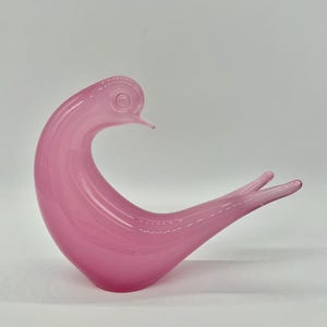 Murano Glass Bird Archimede Seguso ムラーノ Archimede / Seguso Alabastro Pink & White Murano Glass Bird