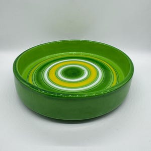 Bitossi Italy &quot;Fascie Colorate&quot; Vintage Mid Century Hand Painted Art Pottery Decorative Ceramic Bowl Dish Aldo Londi, Rosenthal Netter 1960s
