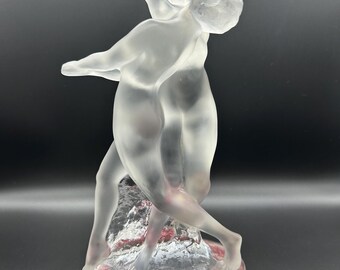 Lalique France Deux Danseuses / Two Dancers Nude Art Deco Crystal