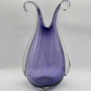 Miroslav Klinger Vintage Czechoslovakia Bohemian Art Glass Vase / Zelezny Brod / 1960s