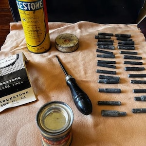 Vintage BS Plug - Bridgestone tubeless tire puncture repair kit with accessories - price rreduced