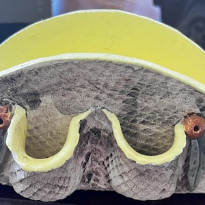 Vintage Australian Pottery Serviette Holder: Gum Nut Design, Yellow Interior homeware