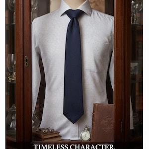 Vintage Blue Rayon Men's Tie - 1960s Trend Brand - Narrow Mod Style - PoetCore Style Man -